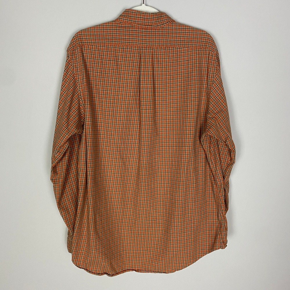 Ralph Lauren Plaid Button Down Shirt Mens XL Orange Green Long Sleeve Preppy - Picture 5 of 7